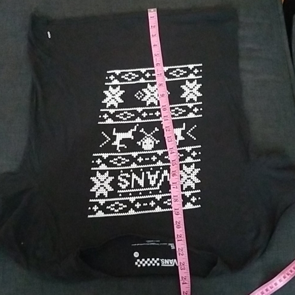 Y2k Vans Christmas Sweater Graphic Baby Tee SzXL - Picture 6 of 6
